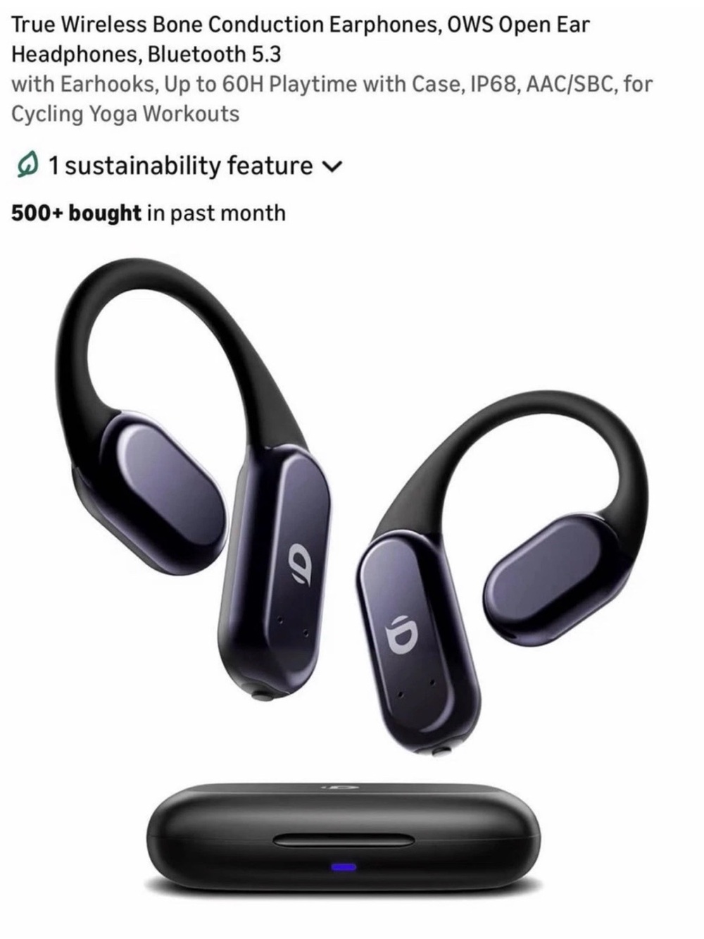 Open-Ear Bone Conduction Headphones - Black & Purple